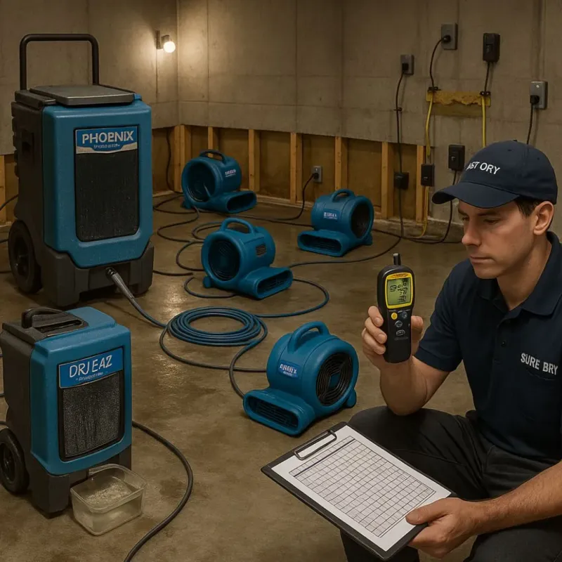 Structural Drying and Dehumidification process in Asbury Lake, FL